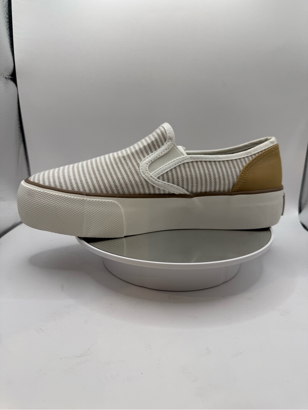 Tommy Bahama Striped Slip-On Espadrille in Cream and Tan - Picture 3 of 8